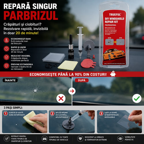 Kit Reparare Parbriz - Repara Rapid Ciobiturile Si Fisurile
