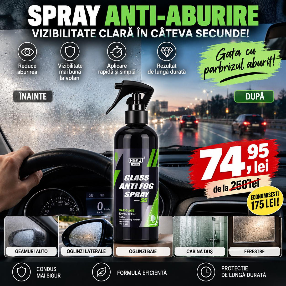 Spray Profesional Anti-Aburire – Vizibilitate Clară