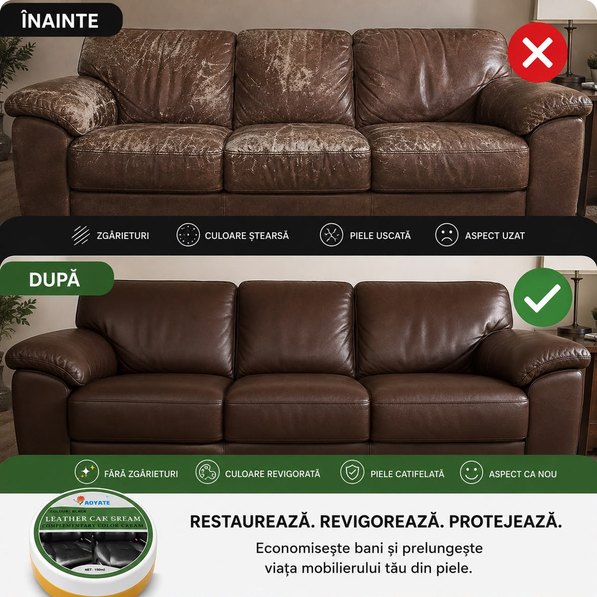 Cremă Reparatoare pentru Piele – Redă Culoarea și Aspectul de Nou